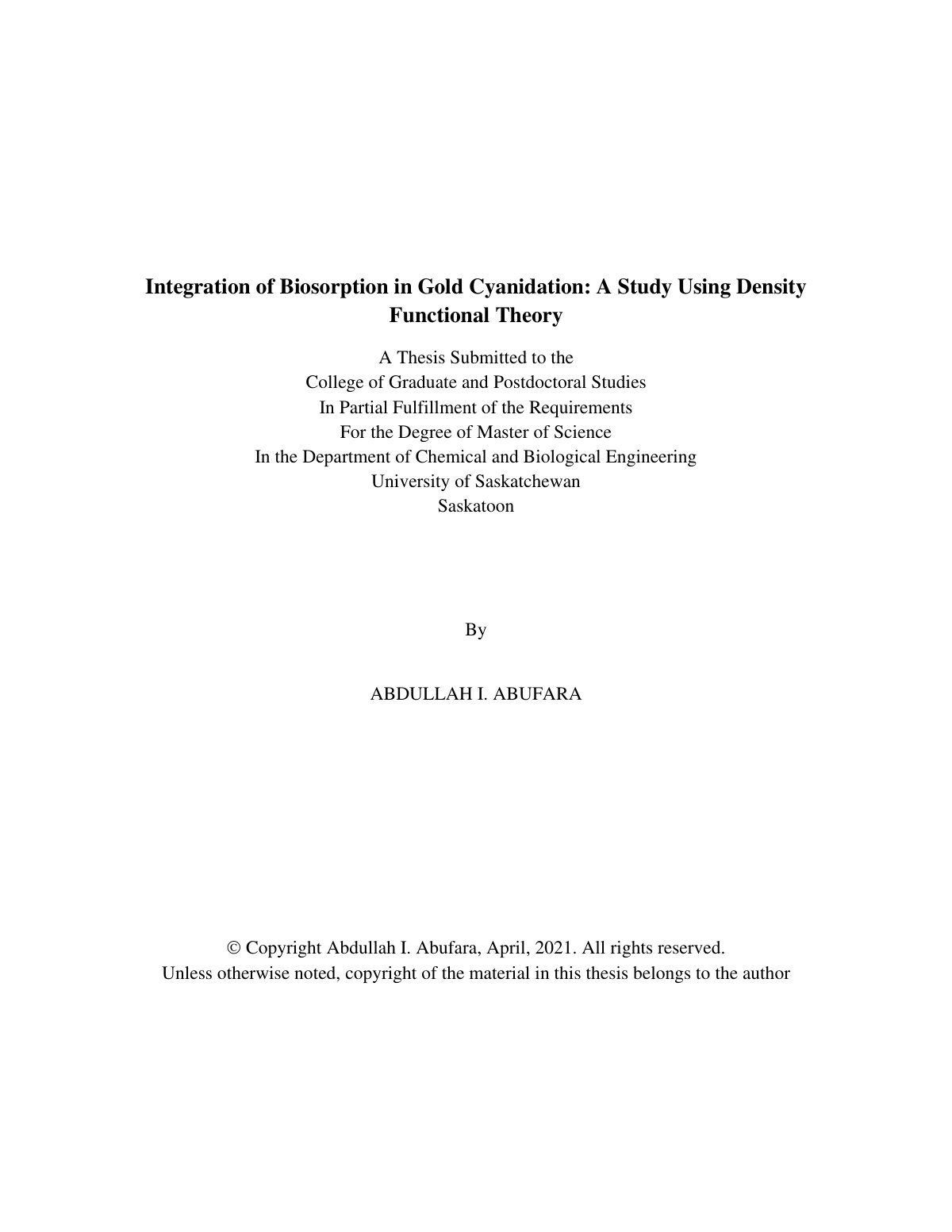 First page of Integration of Biosorption in Gold Cyani