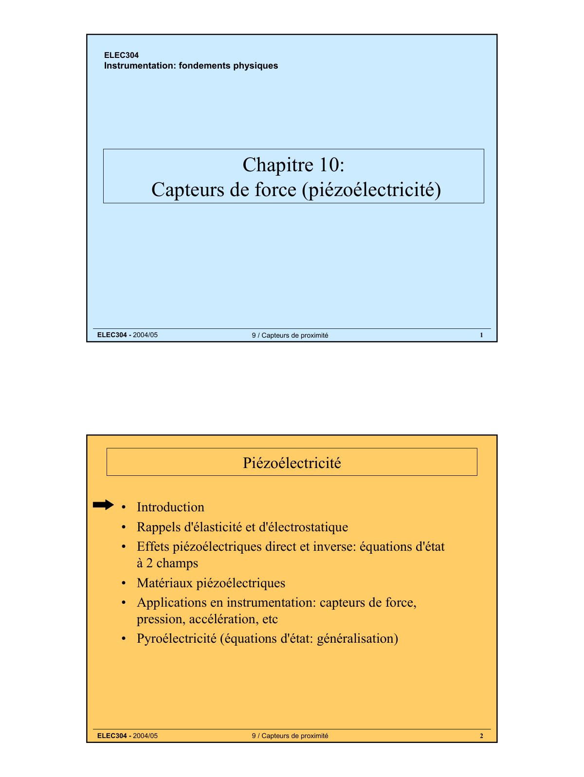First page of IV.10 Piezoelectricite
