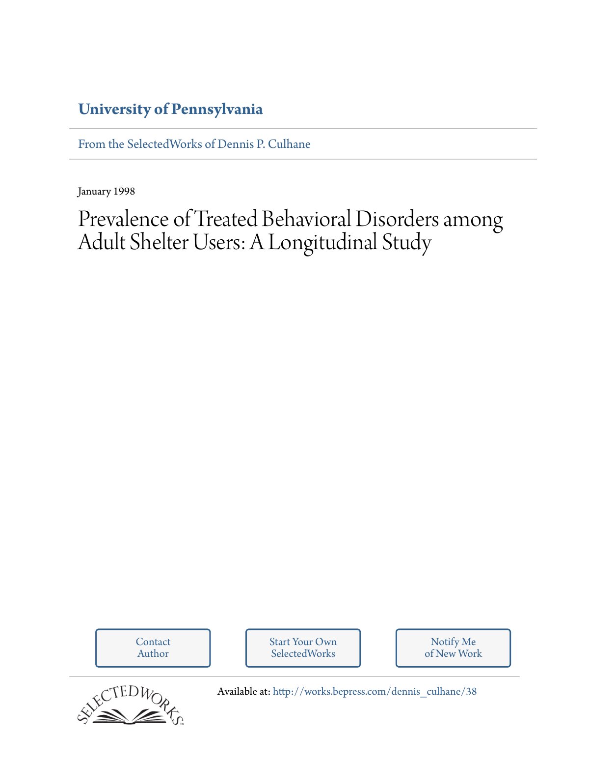 First page of Prevalence of treated behavioral disorde