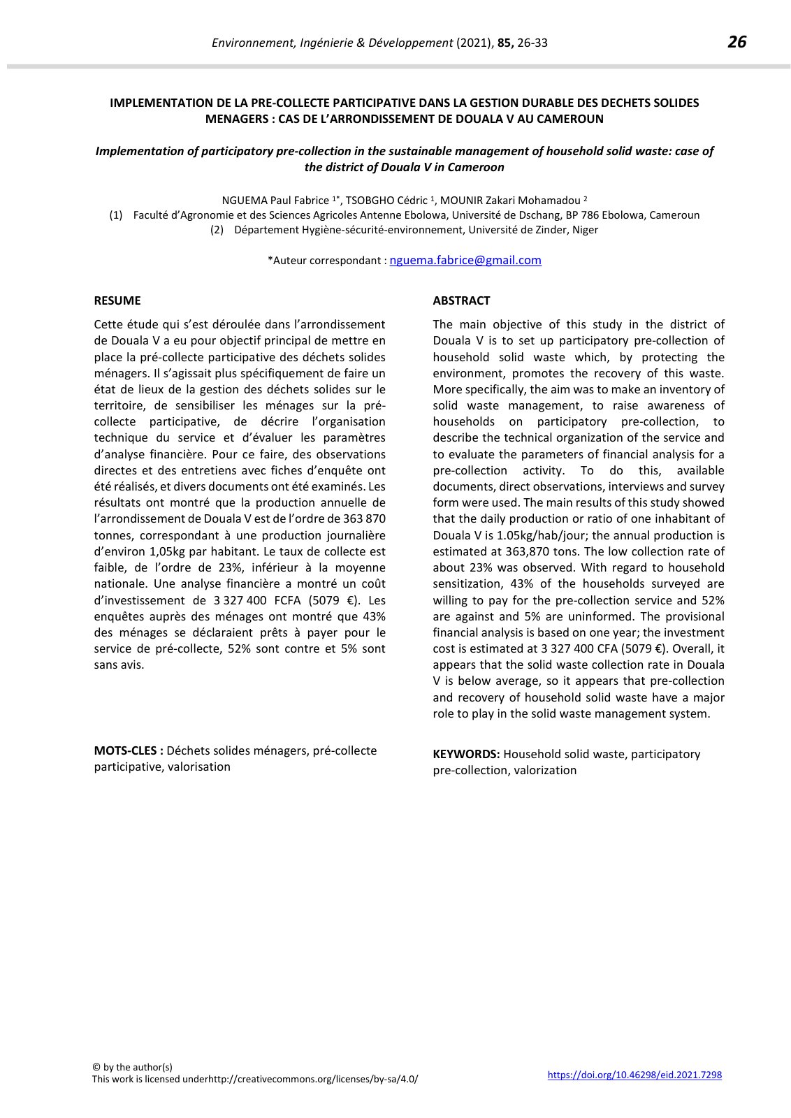 First page of Implementation of participatory pre coll