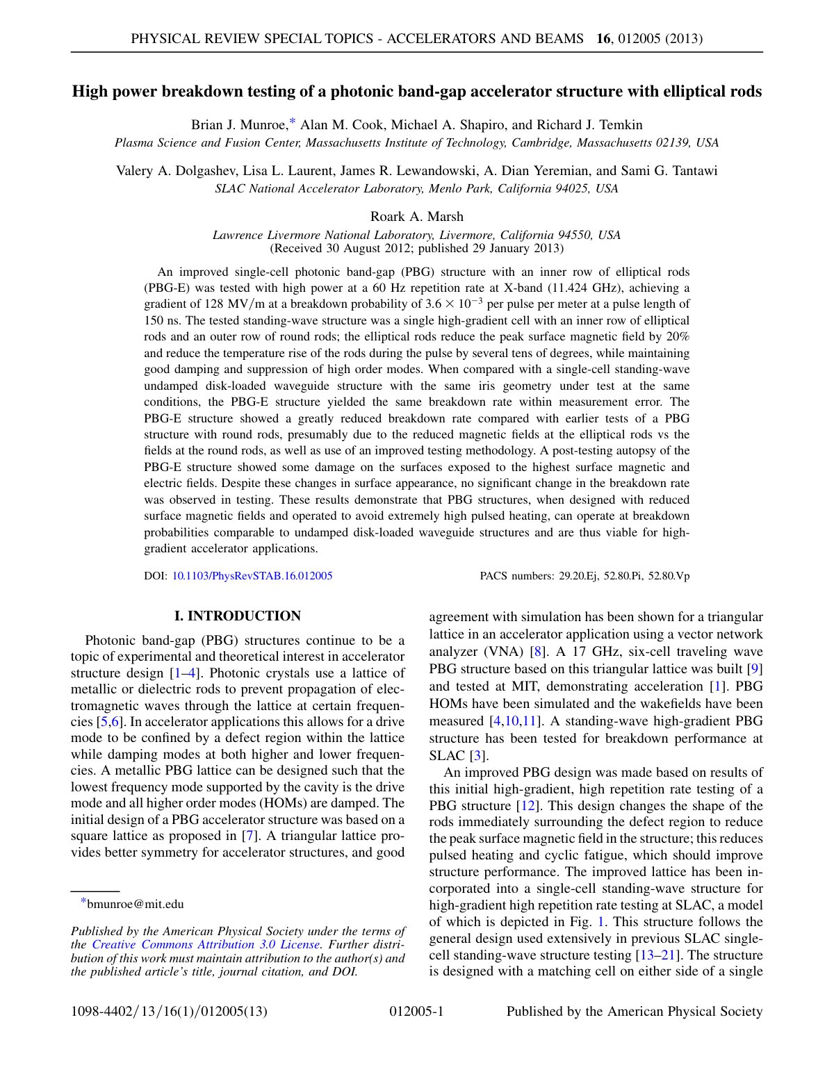 First page of High power breakdown testing of a photon
