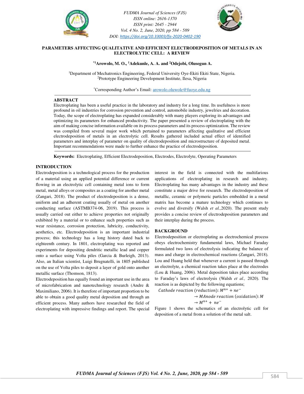 First page of Parameters Affecting Qualitative and Eff