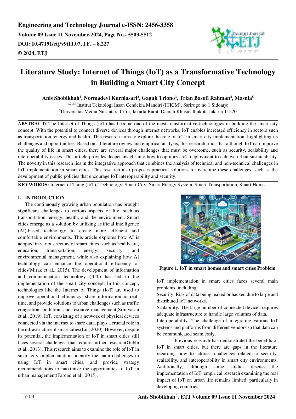 First page of Literature Study Internet of Things (IoT) as a Transformative Technology 