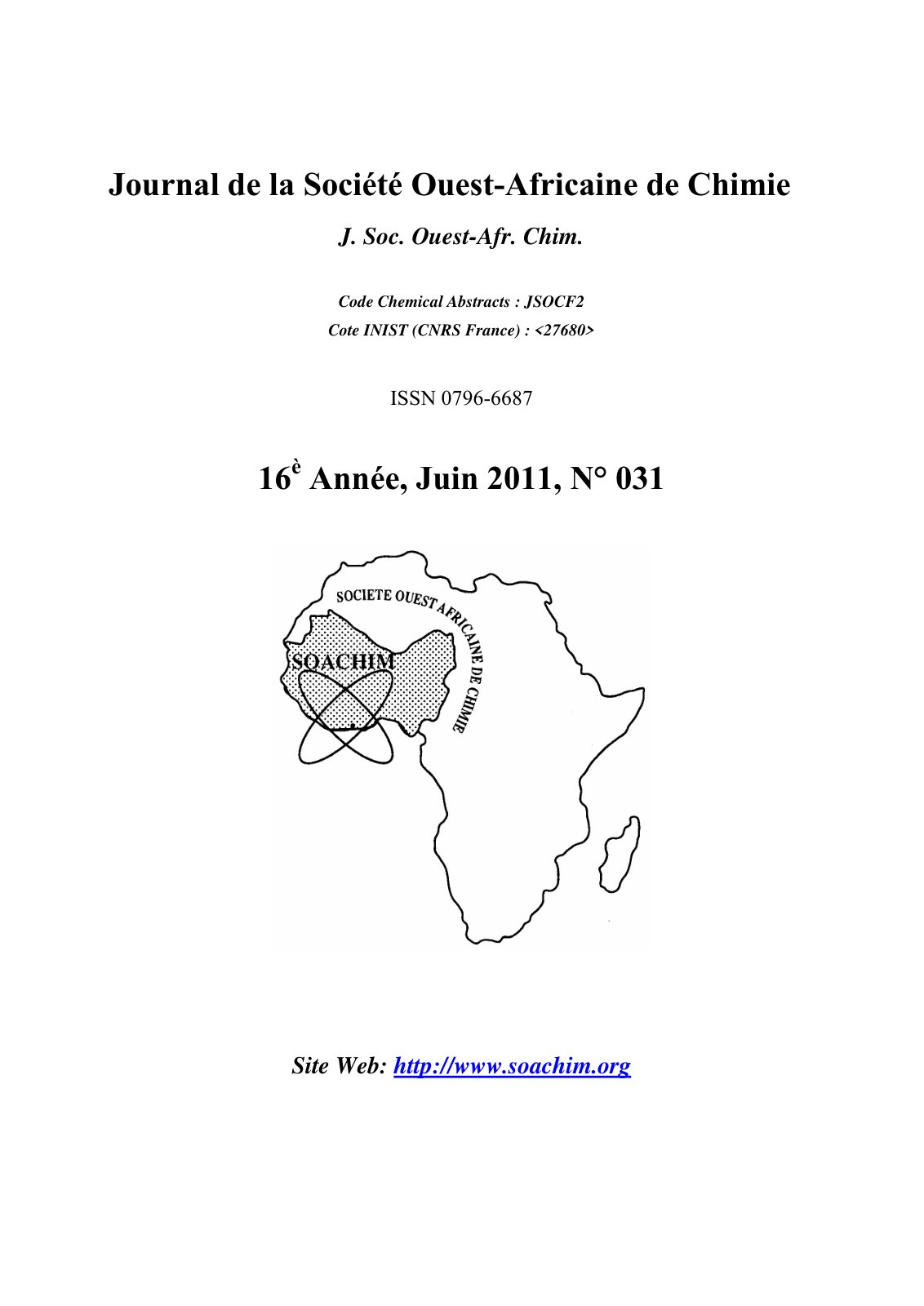 First page of Etude d une argile locale du Burkina Fas