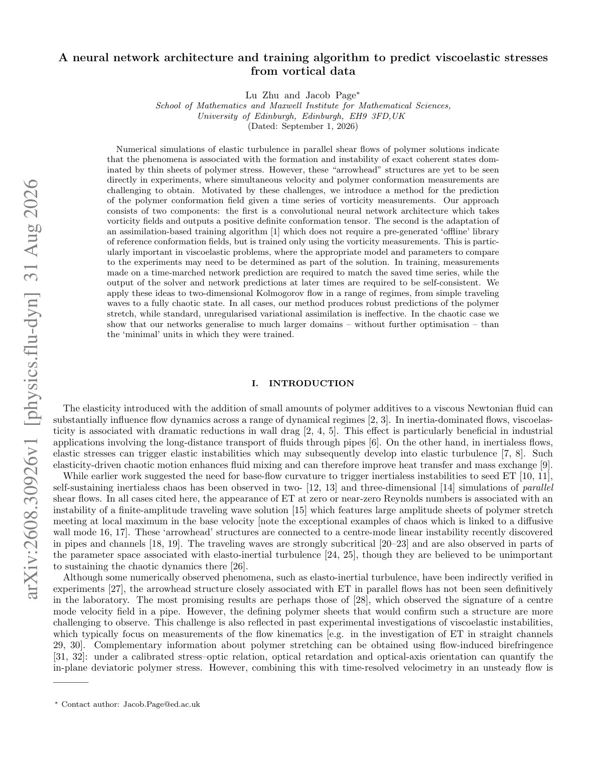 First page of 2026 Zhu Viscoelastic Stress Prediction