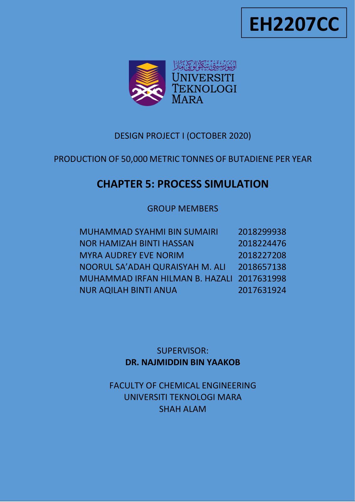 First page of PRODUCTION OF BUTADIENE CHAPTER 5 PROCES