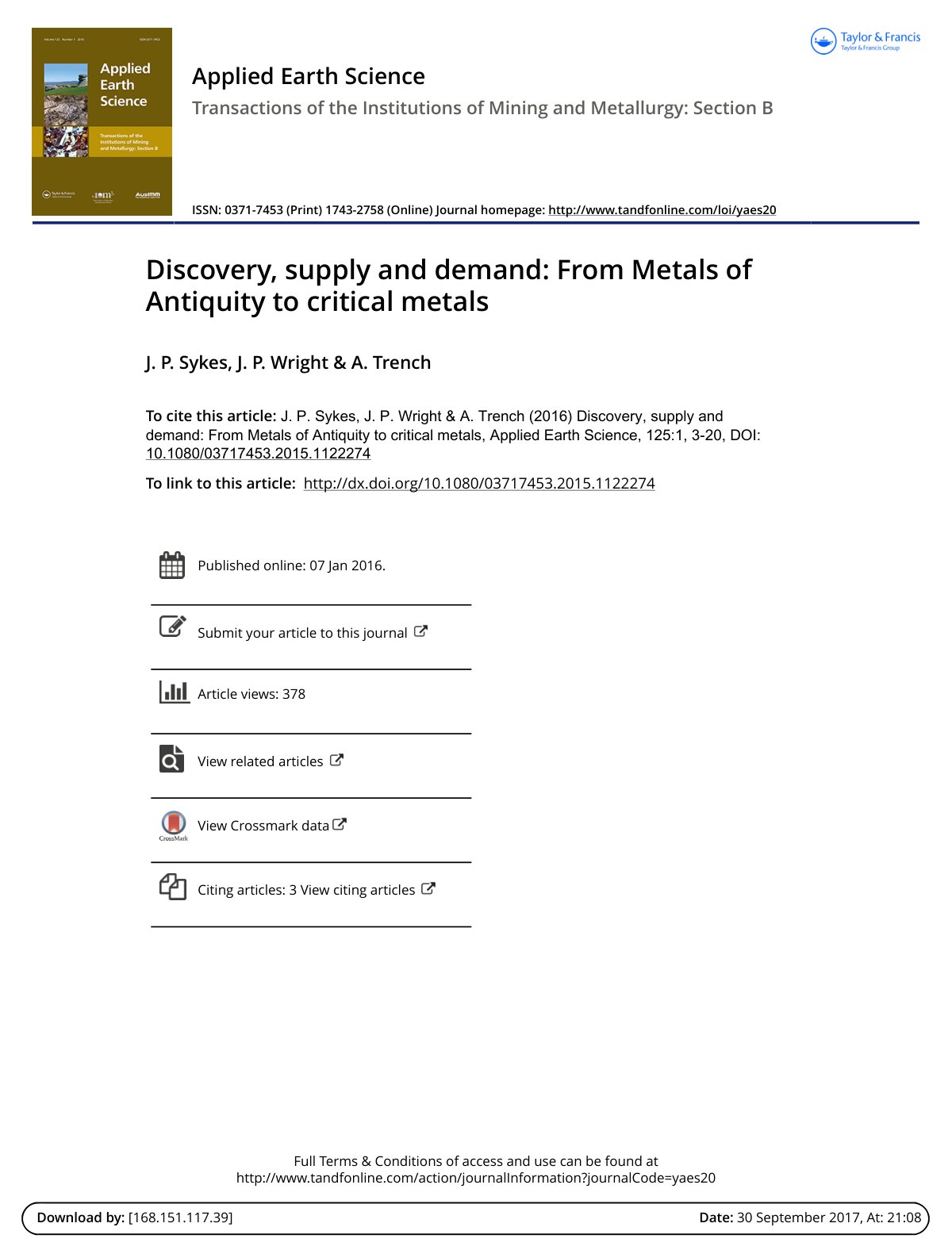 First page of Discovery supply and demand From Metals (1)