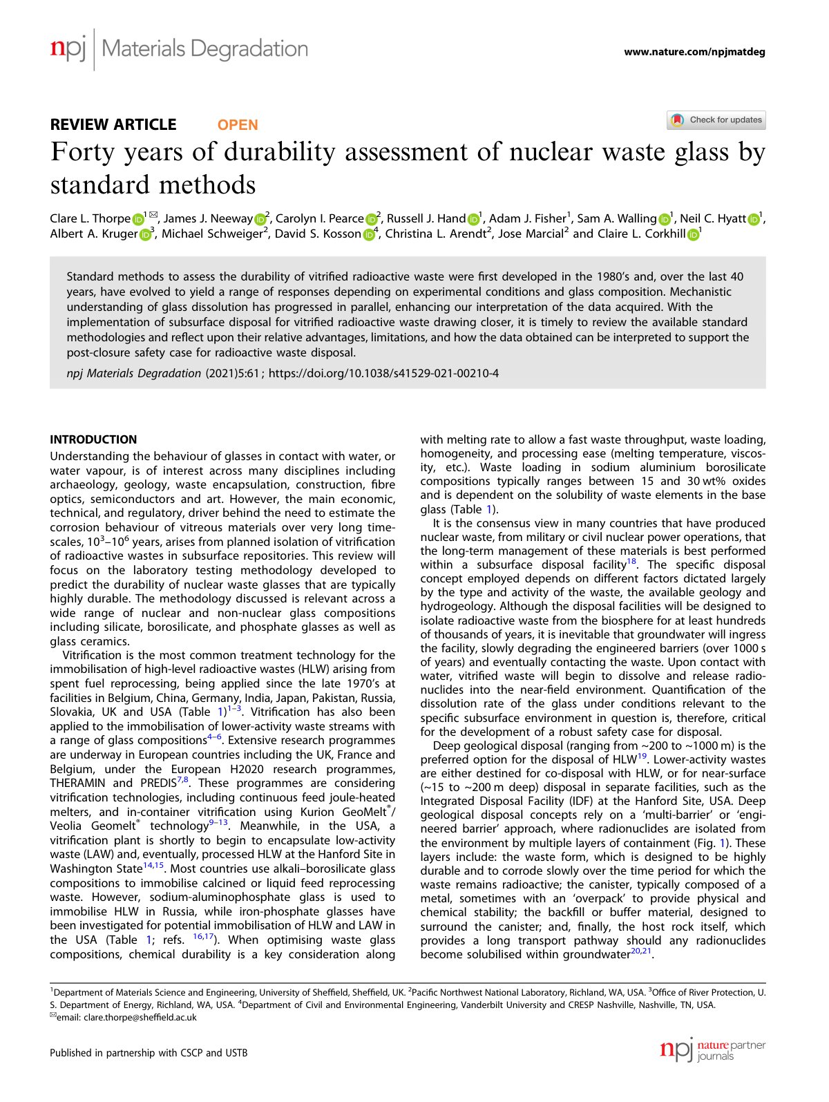 First page of Forty years of durability assessment of