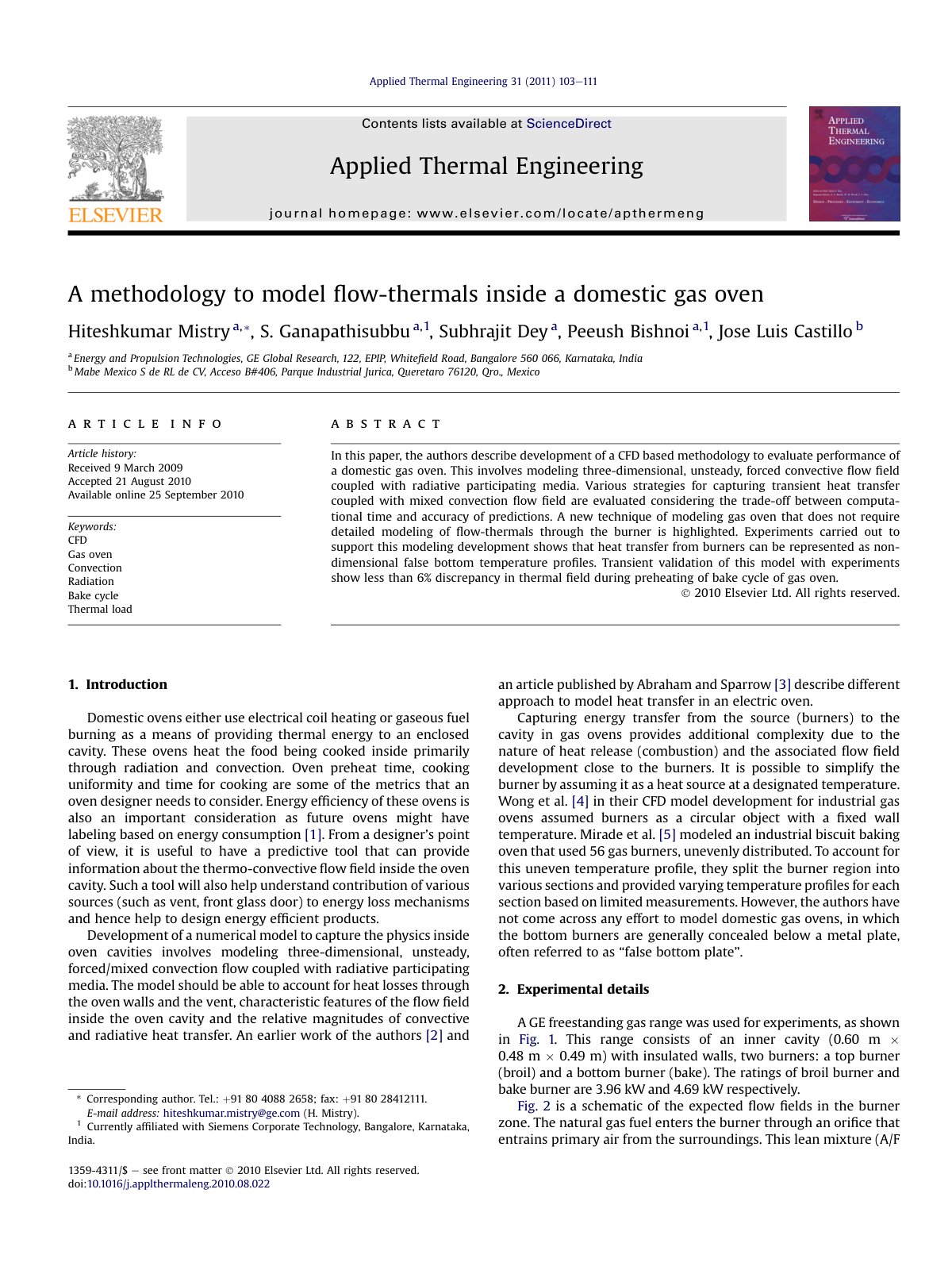 First page of A methodology to model flow thermals ins