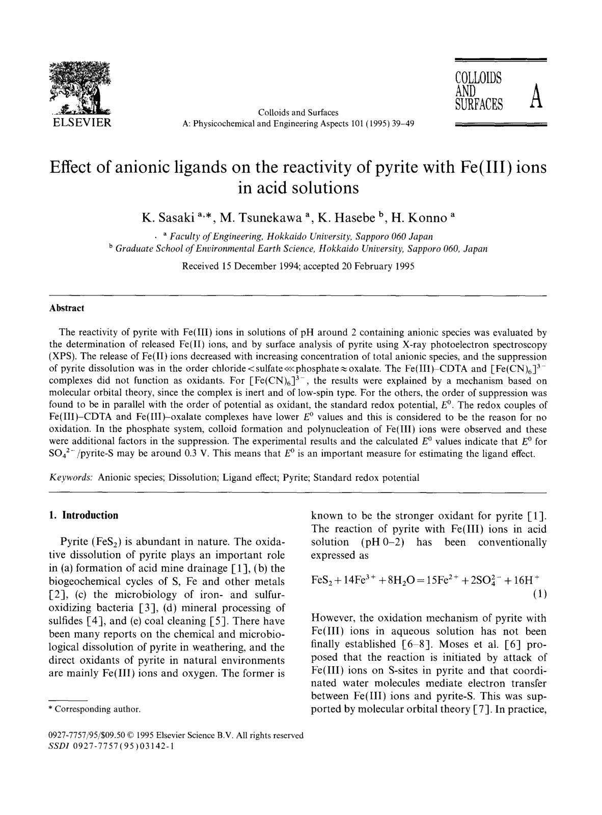 First page of Effect of anionic ligands on the reactiv