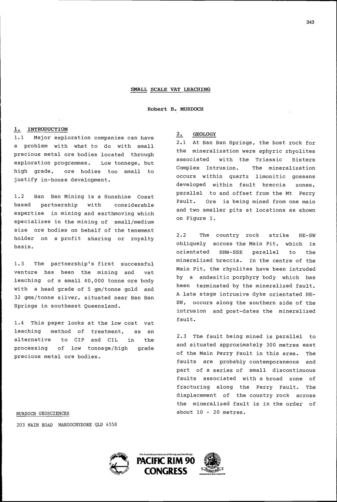 First page of SMALL SCALE VAT LEACHING