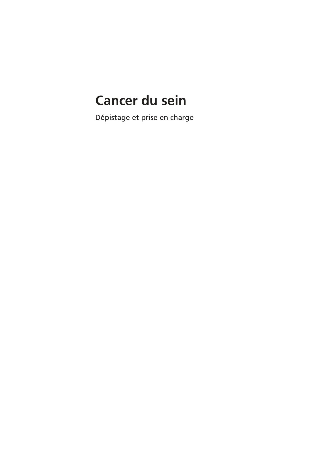 First page of Cancer du Sein. Dépistage e  (Z Library)