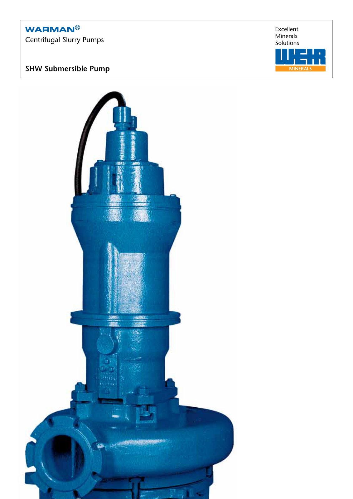 First page of WARMAN Centrifugal Slurry Pumps SHW Submersible Pump PREVIEW