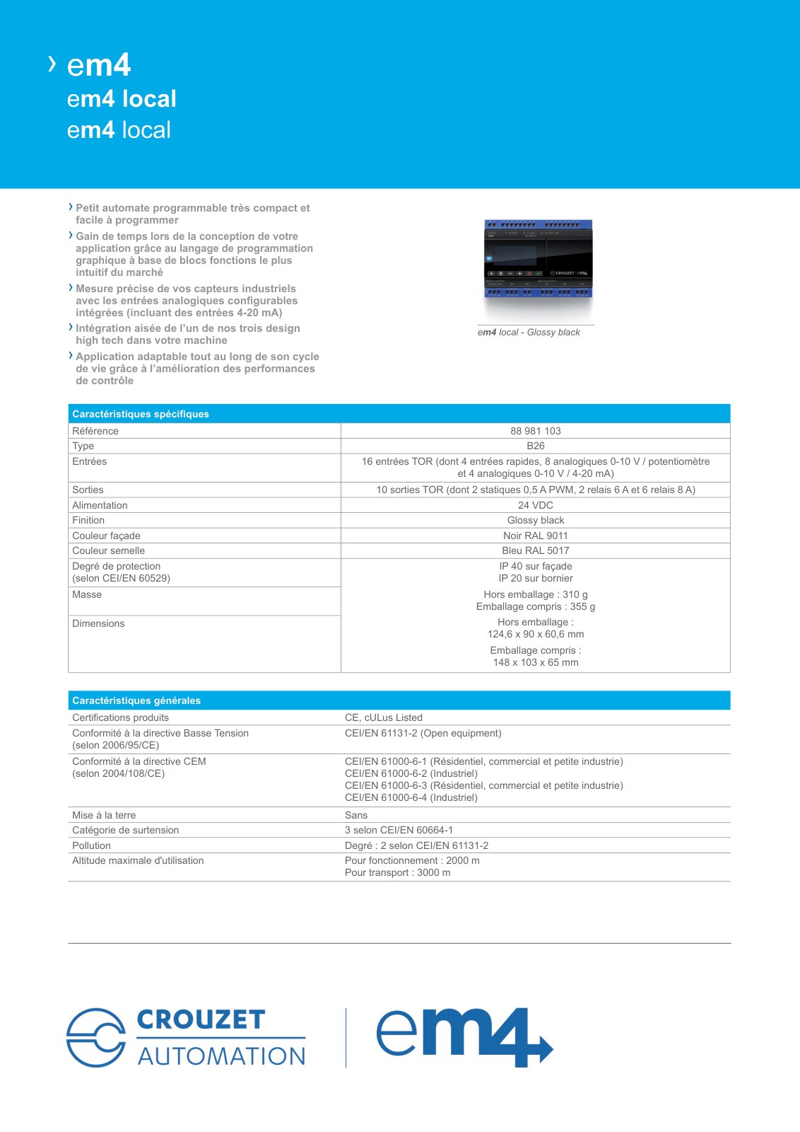 First page of Petit automate programmable très compact et facile à programmer