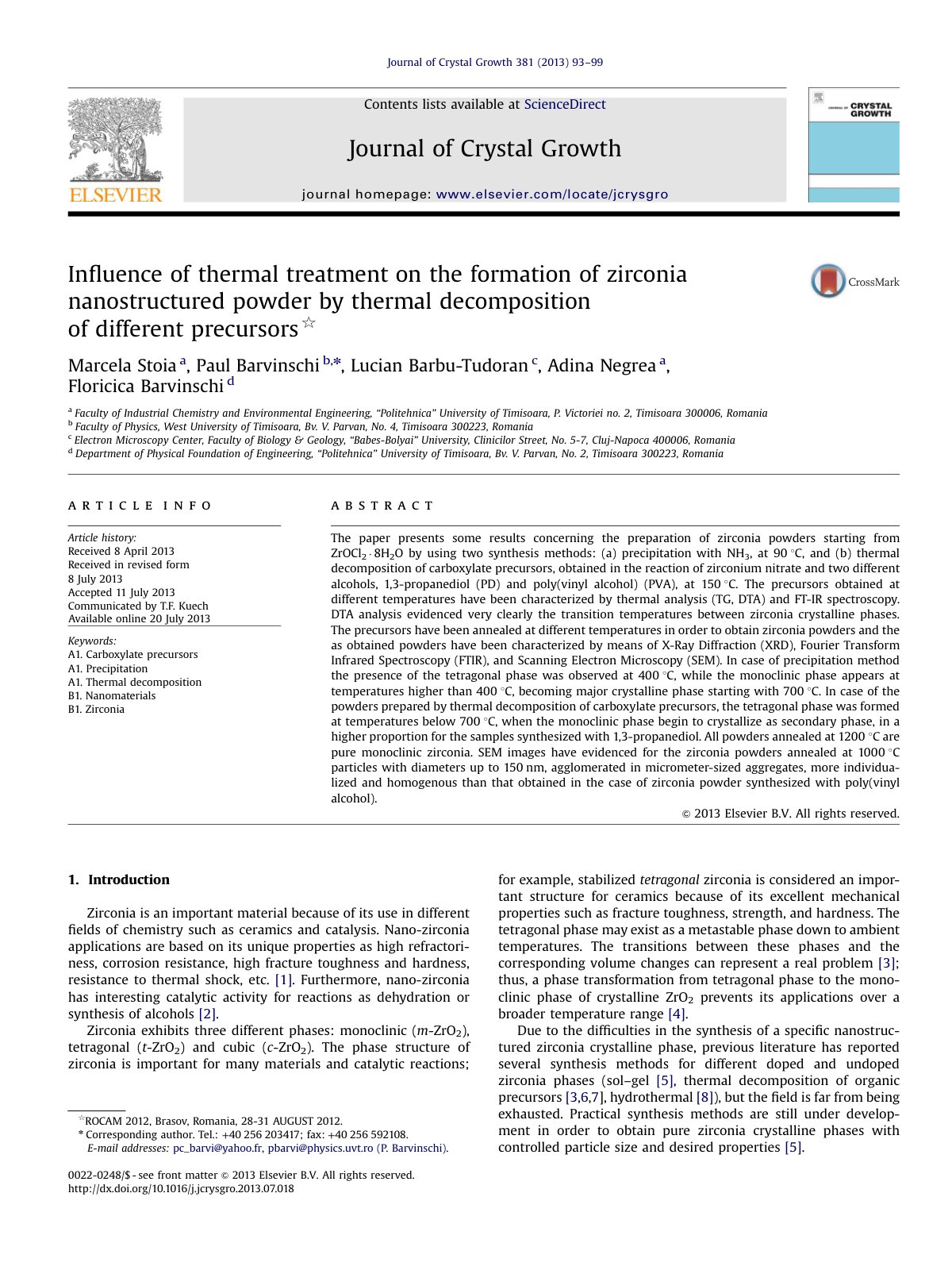 First page of Influence of thermal treatment on the fo