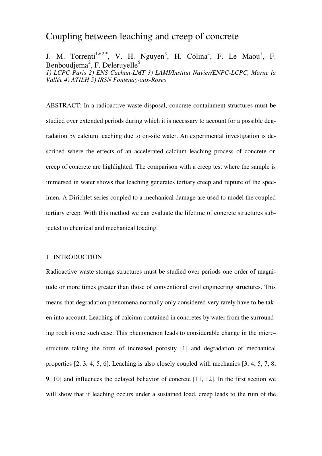 First page of Coupling between leaching and creep of c