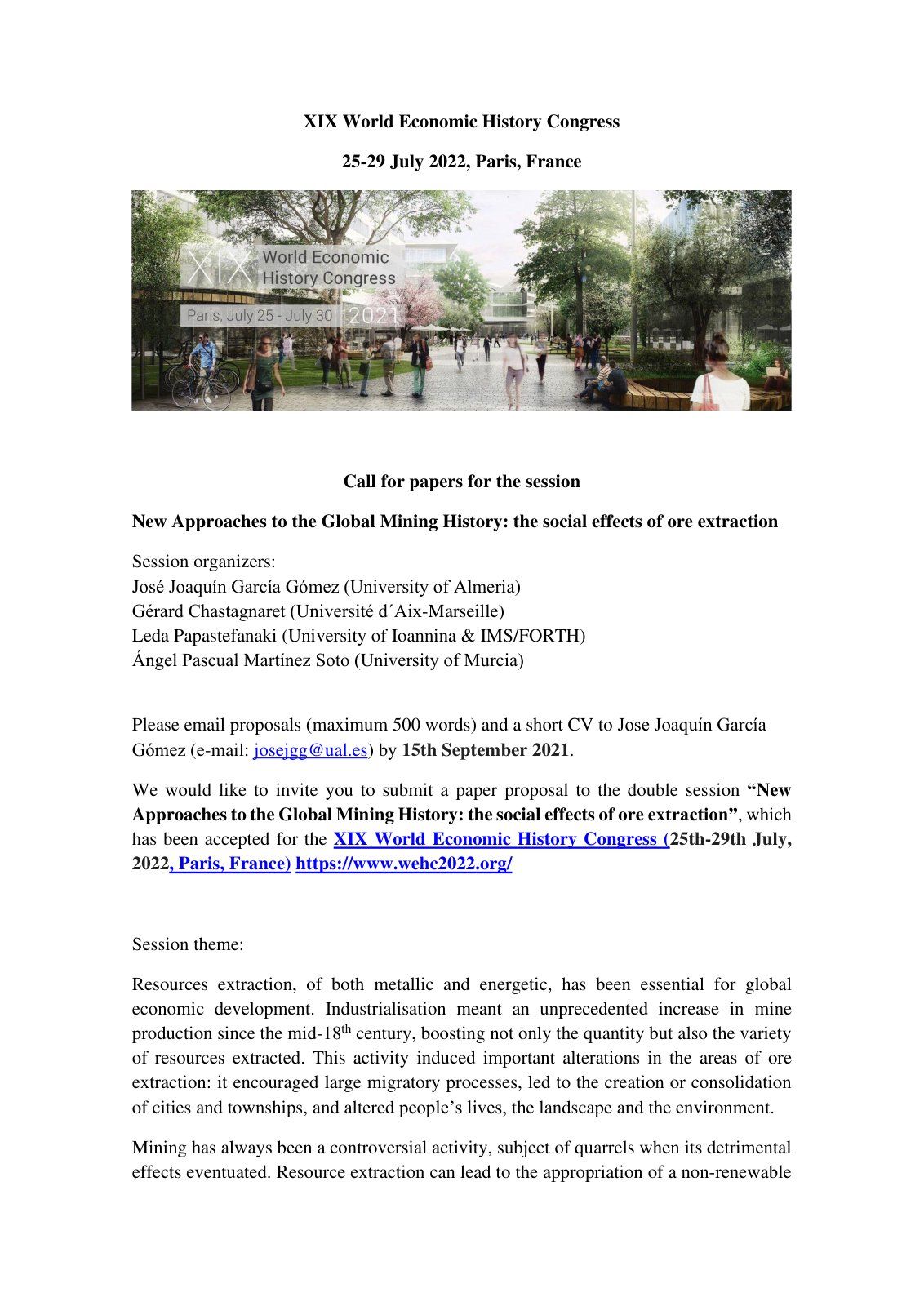 First page of CfP for the session New Approaches to th