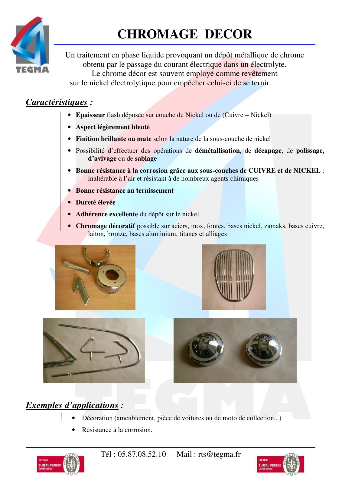First page of Fiche technique CHROMAGE DECORATIF TEGMA