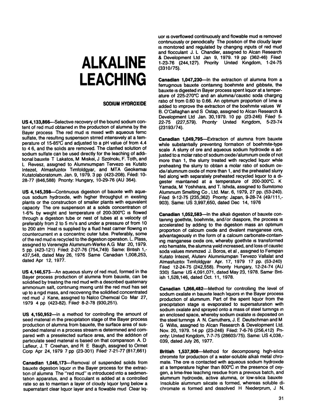 First page of ALKALINE LEACHING SODIUM HYDROXIDE