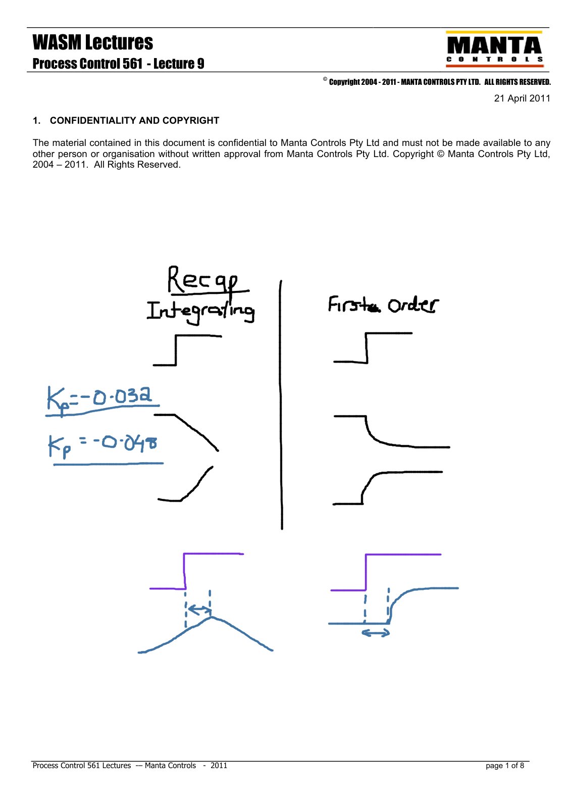 First page of 561   Year 2011 Lecture 9   Second Order System & Contraint Control