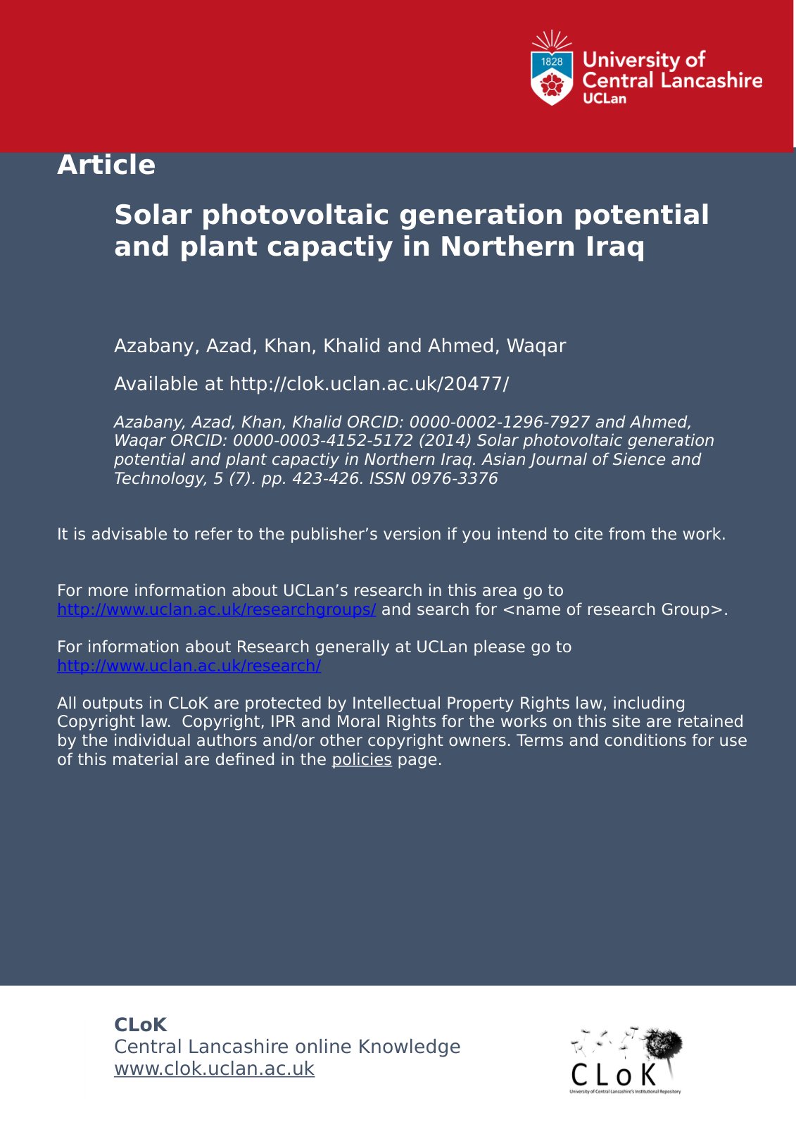 First page of Solar photovoltaic generation potential (1)