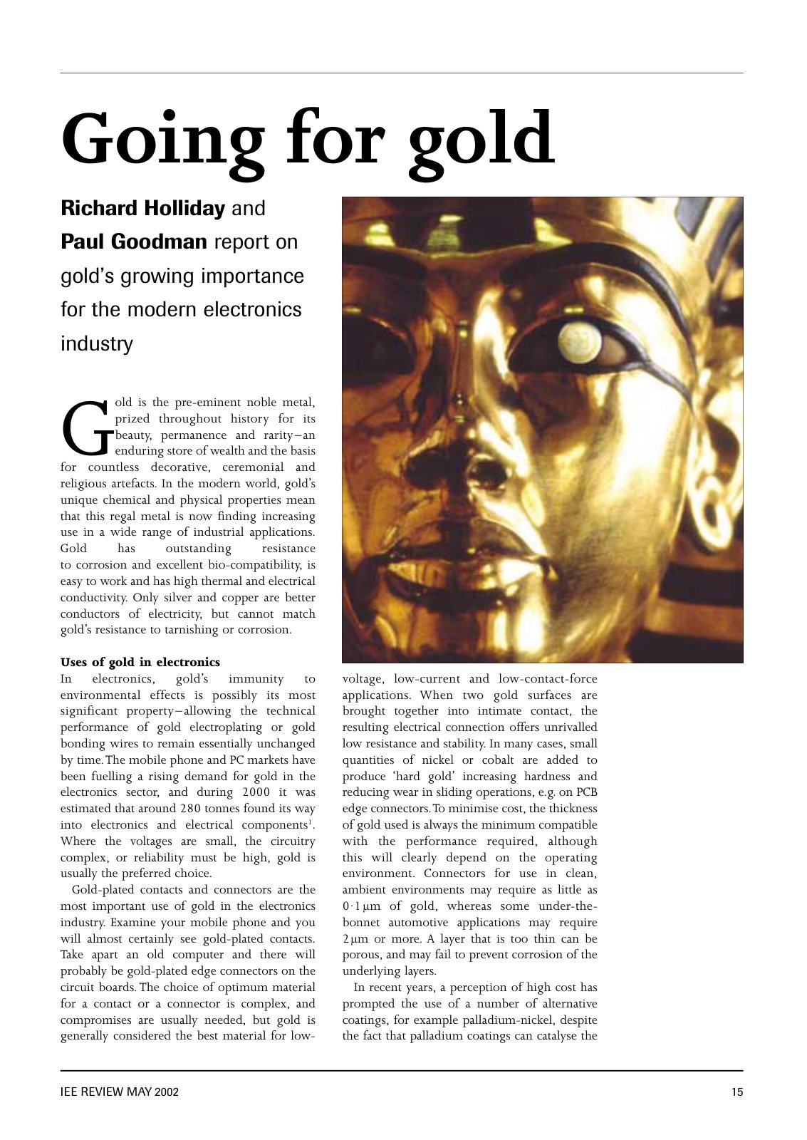 First page of IEE Review article