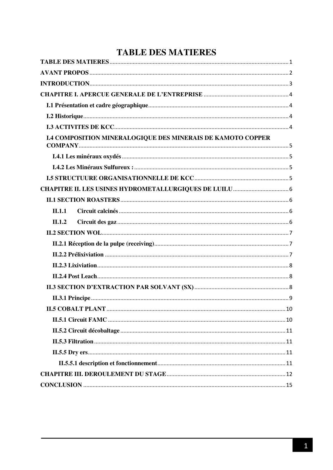 First page of RAPPORT DE STAGE JEAN