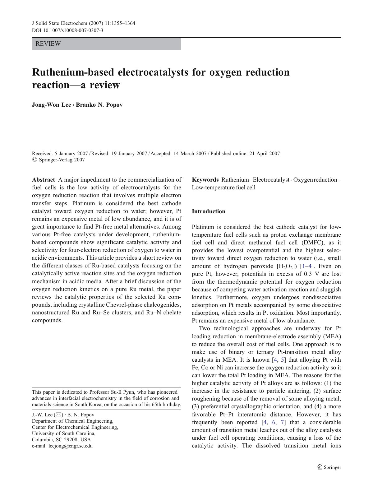 First page of Ruthenium based electrocatalysts for oxy