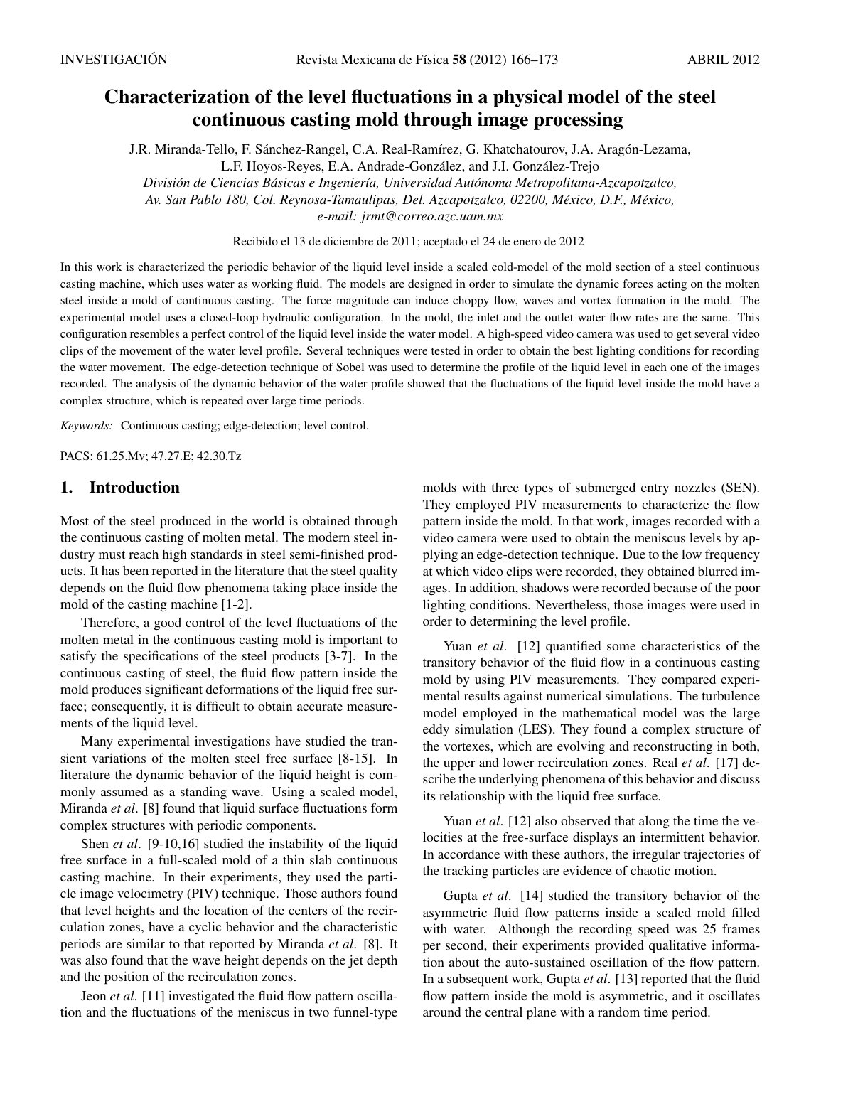 First page of Characterization of the level fluctuatio