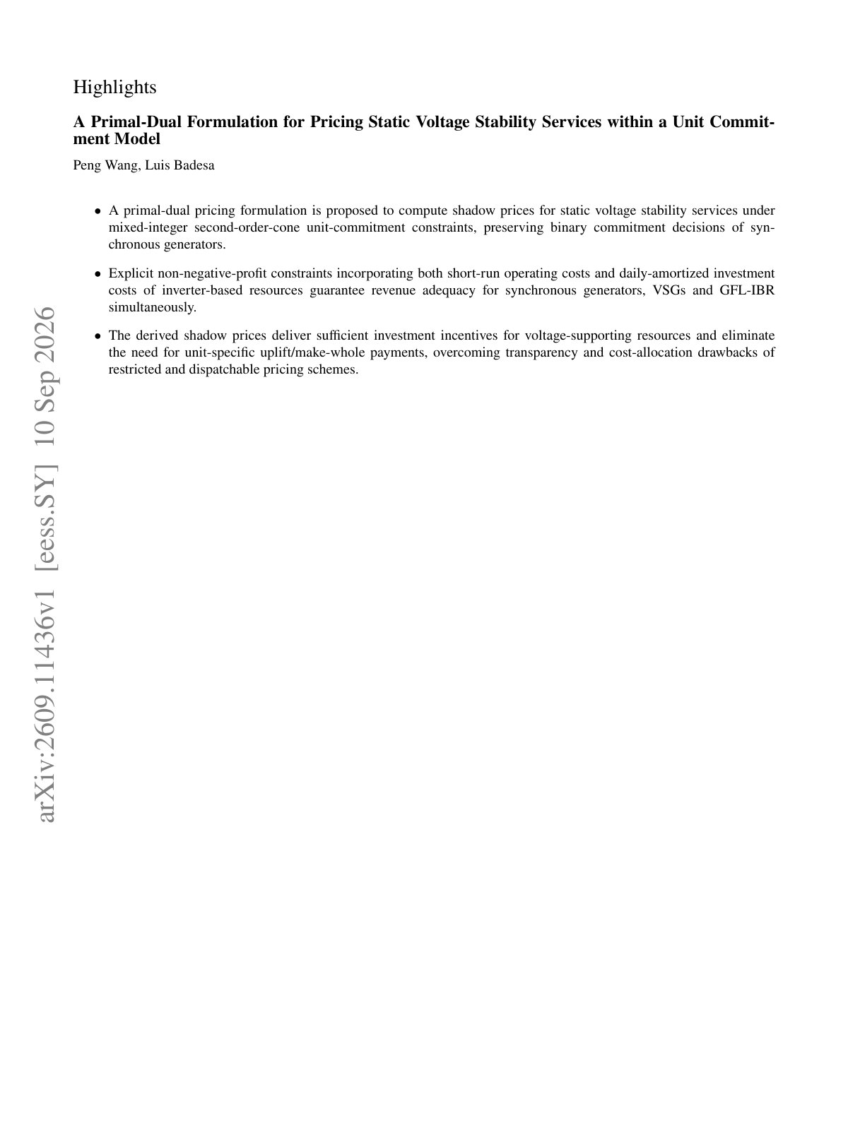 First page of 2026 Wang Static Voltage Stability Service Pricing