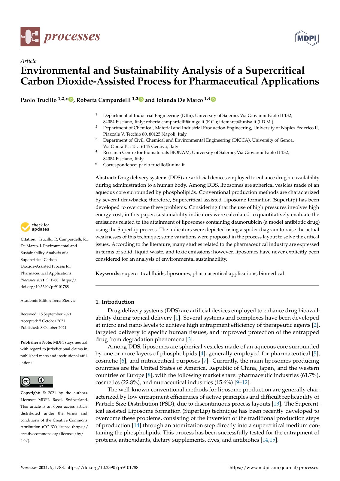 First page of Environmental and Sustainability Analysi