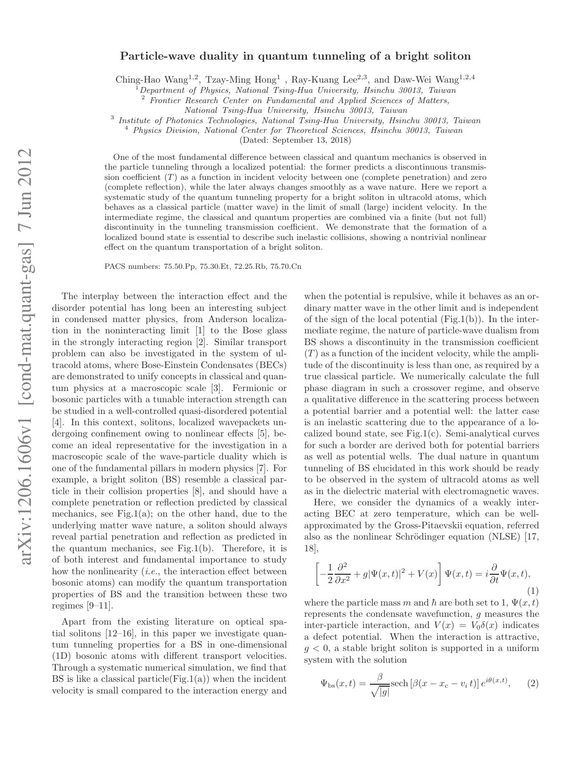 First page of Particle wave duality in quantum tunneli