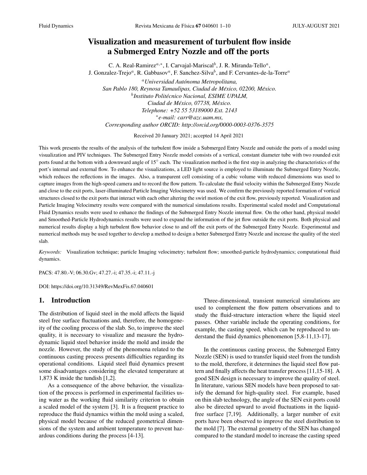 First page of Visualization and measurement of turbule