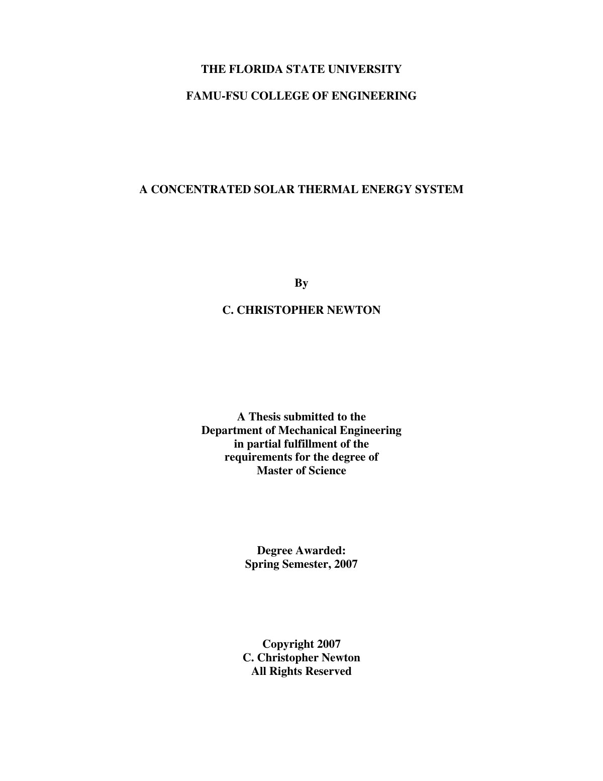 First page of FAMU FSU COLLEGE OF ENGINEERING A CONCEN