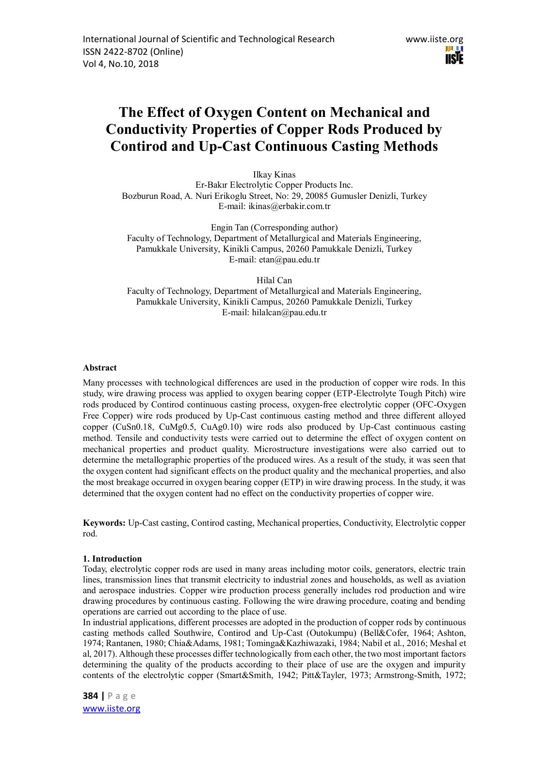 First page of The Effect of Oxygen Content on Mechanic