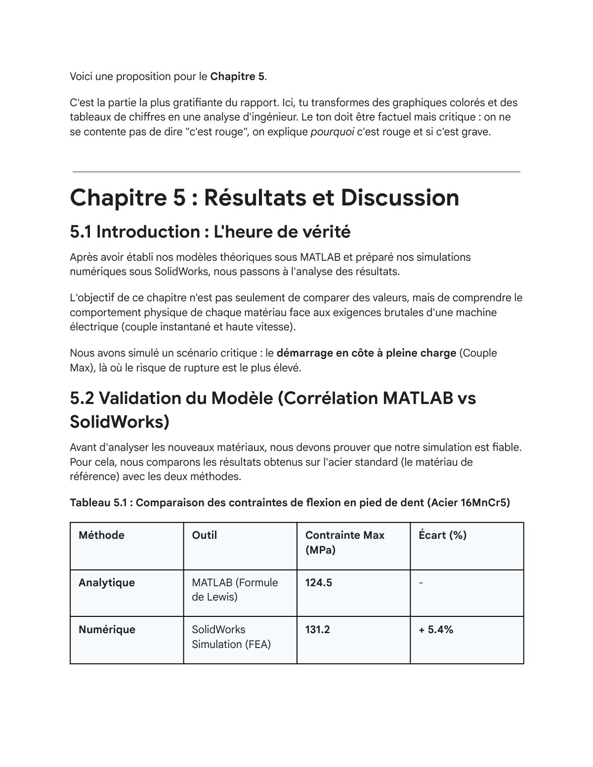 First page of Analyse des résultats d'engrenages