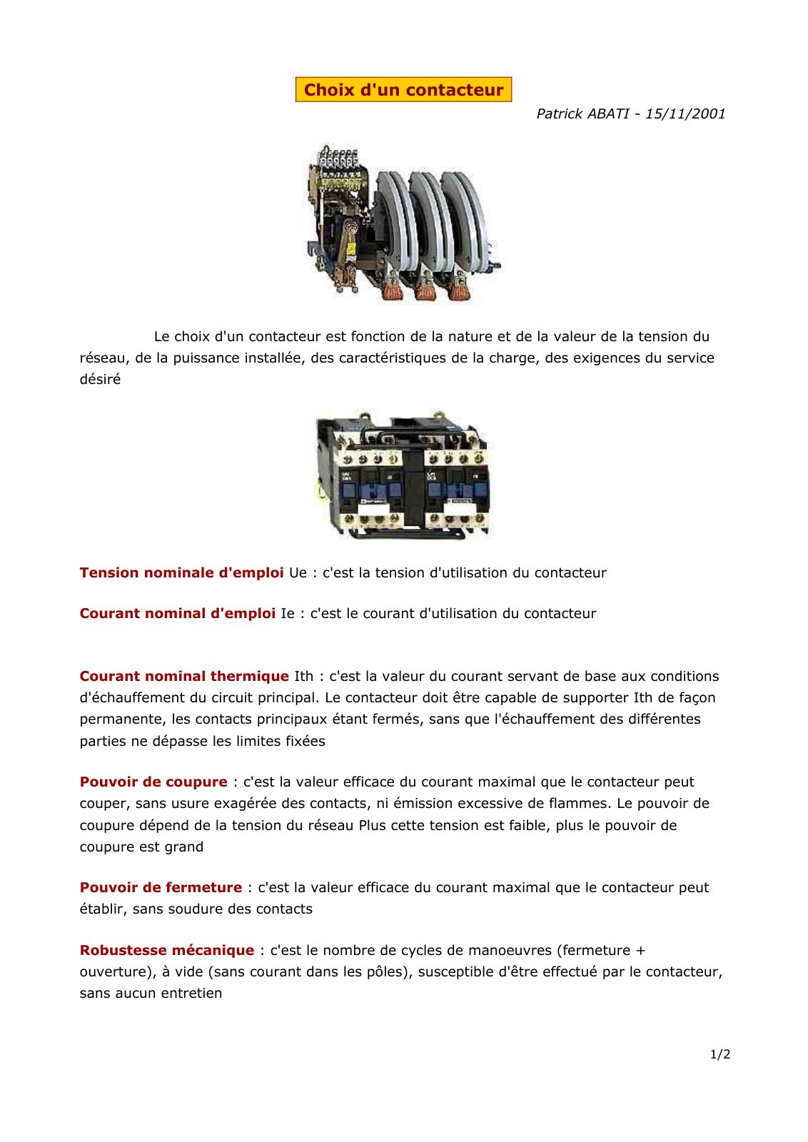 First page of contacteur (2)