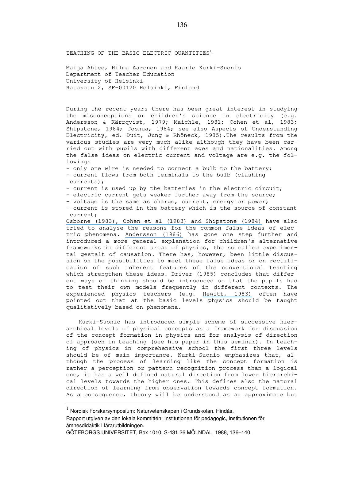First page of TEACHING OF THE BASIC ELECTRIC QUANTITIES1