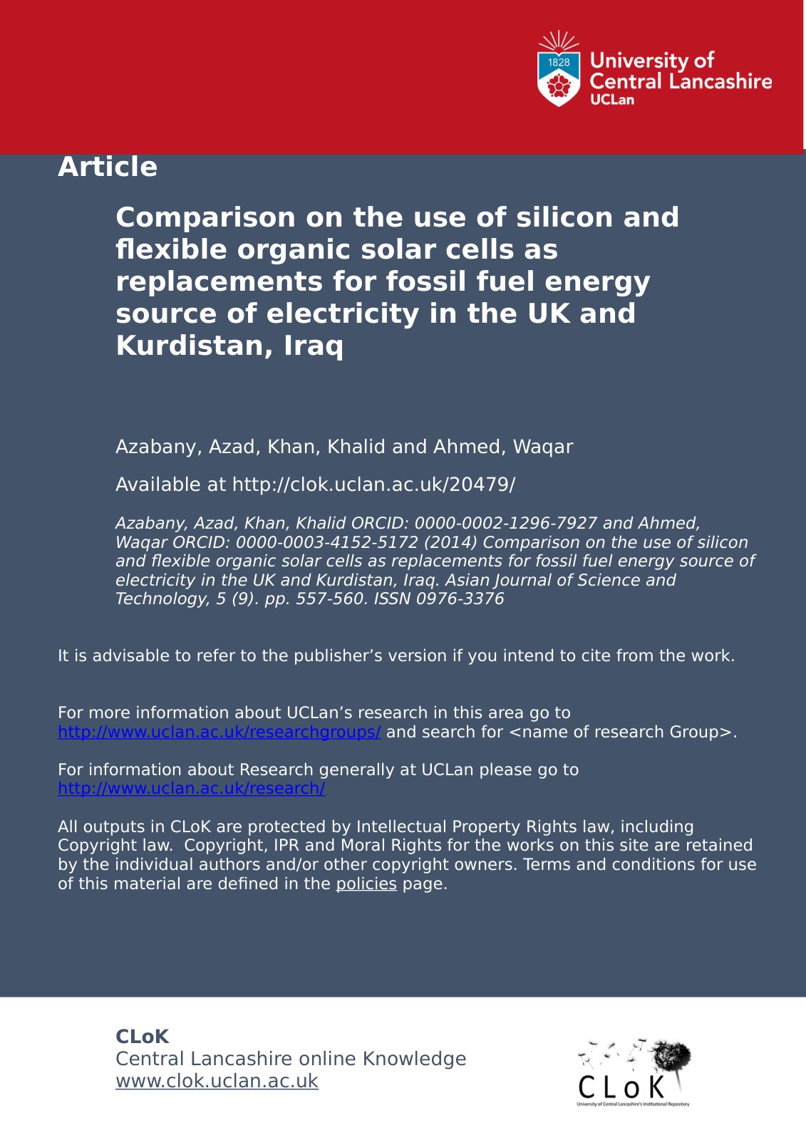 First page of Comparison on the use of silicon and fle