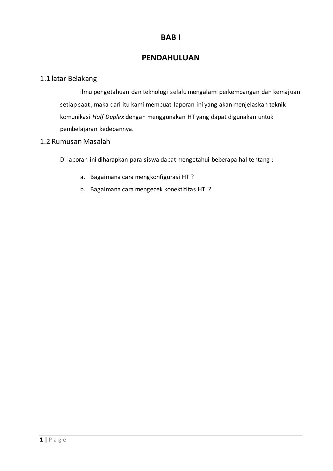 First page of Half Duplex HT