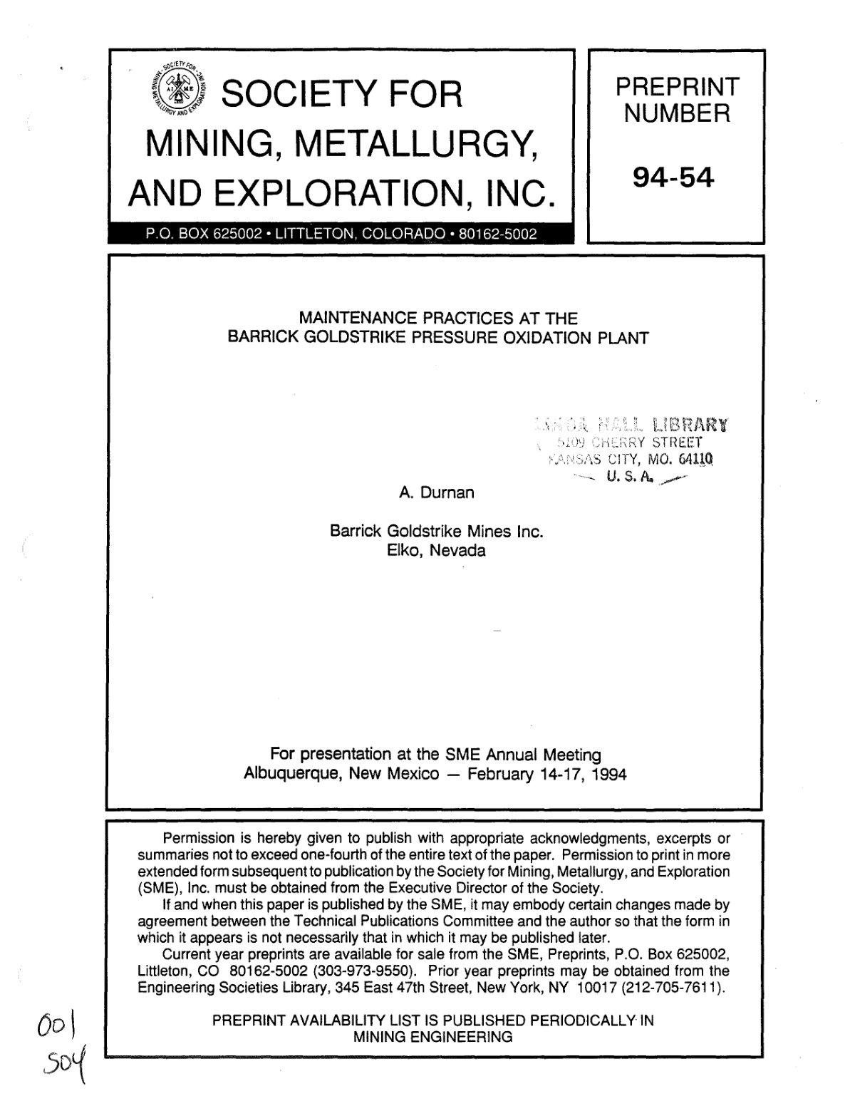 First page of HPAO Maintenance Practices