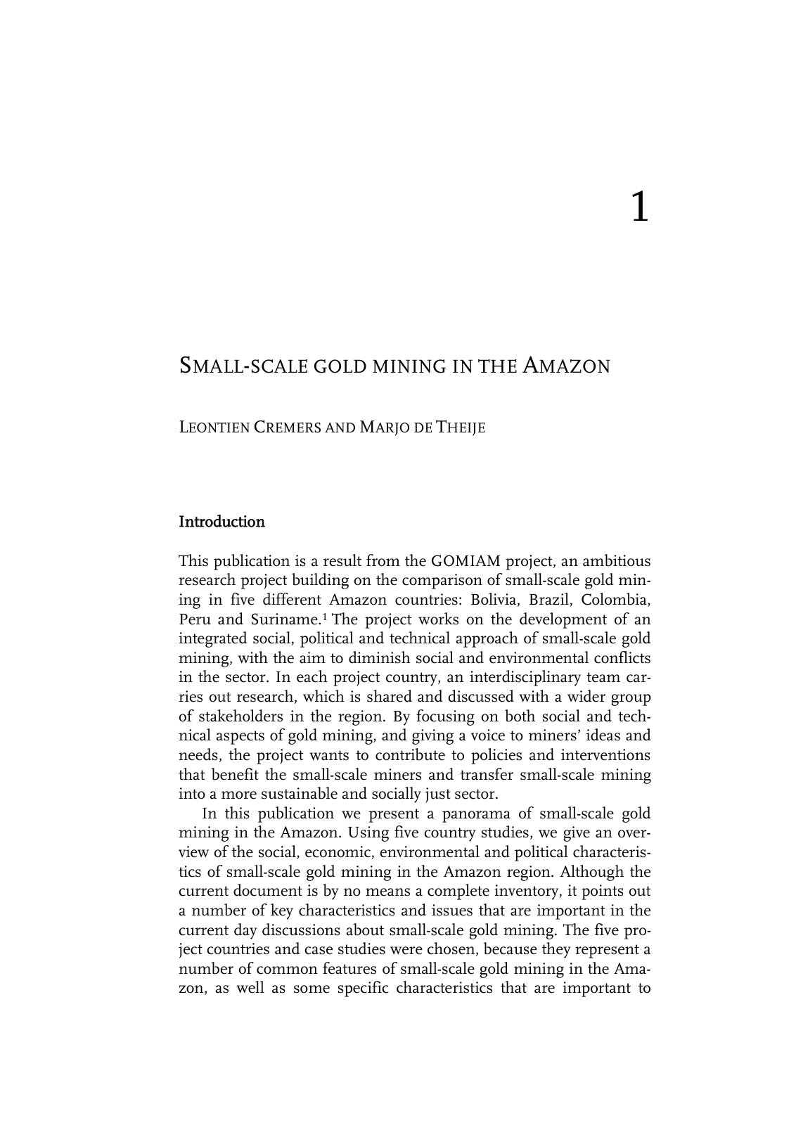 First page of Small scale Gold Mining in the Amazon Ba