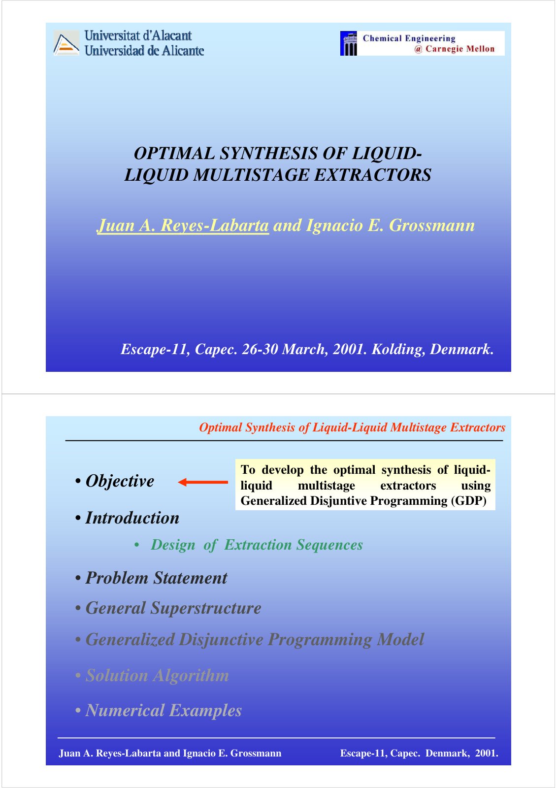 First page of Optimal synthesis of liquid liquid multi
