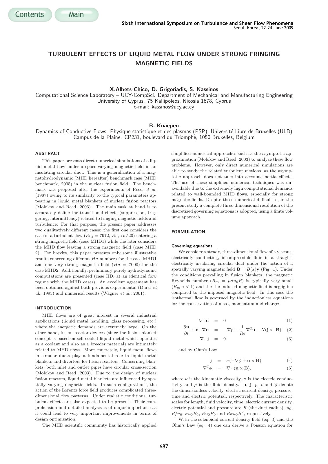 First page of Turbulent effects of liquid metal flow u