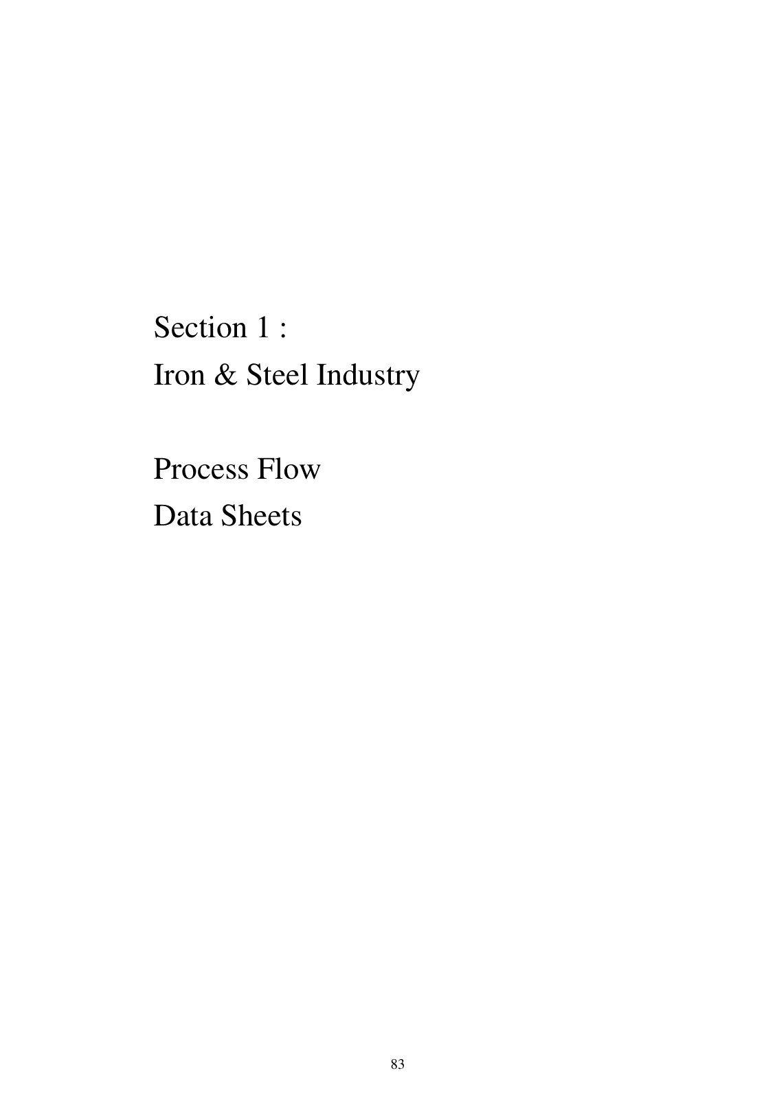 First page of Iron and Steel Production Process and En