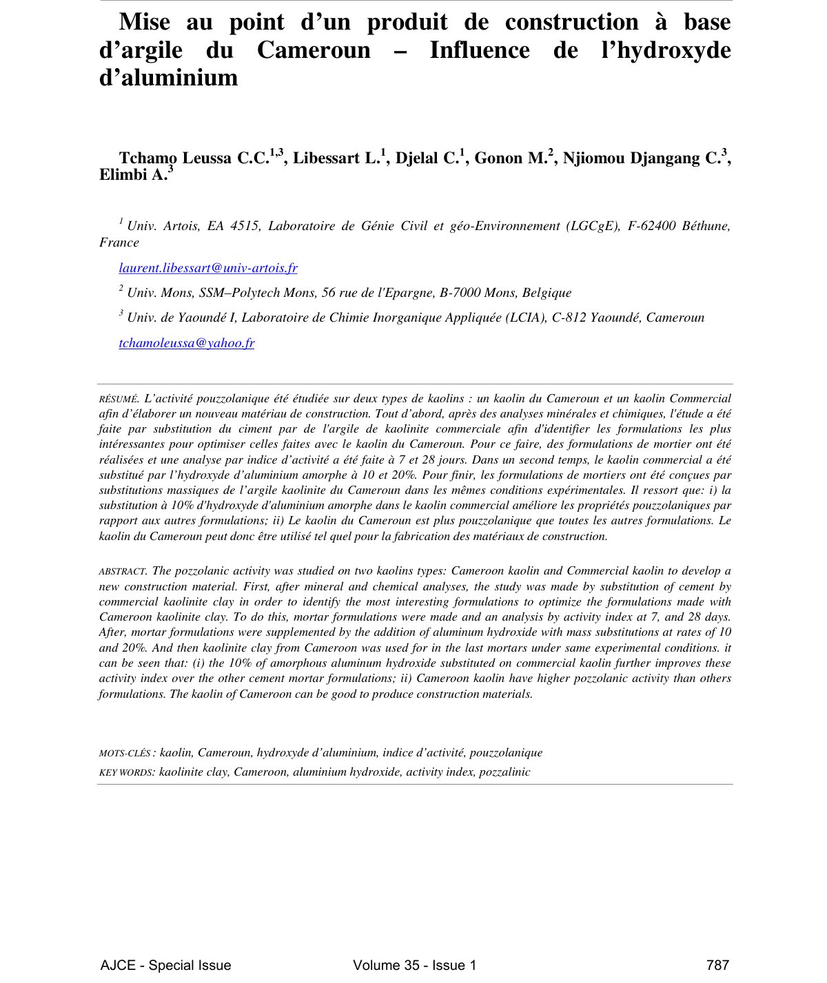 First page of Mise au point d un produit de constructi