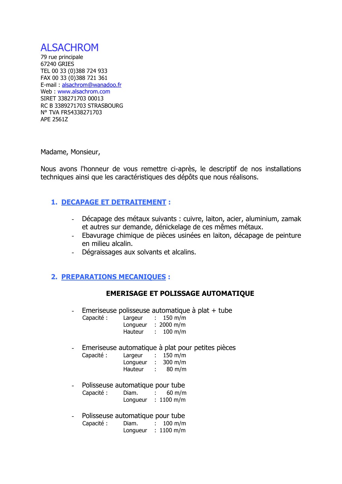 First page of doc commercial  alsa FR 2018