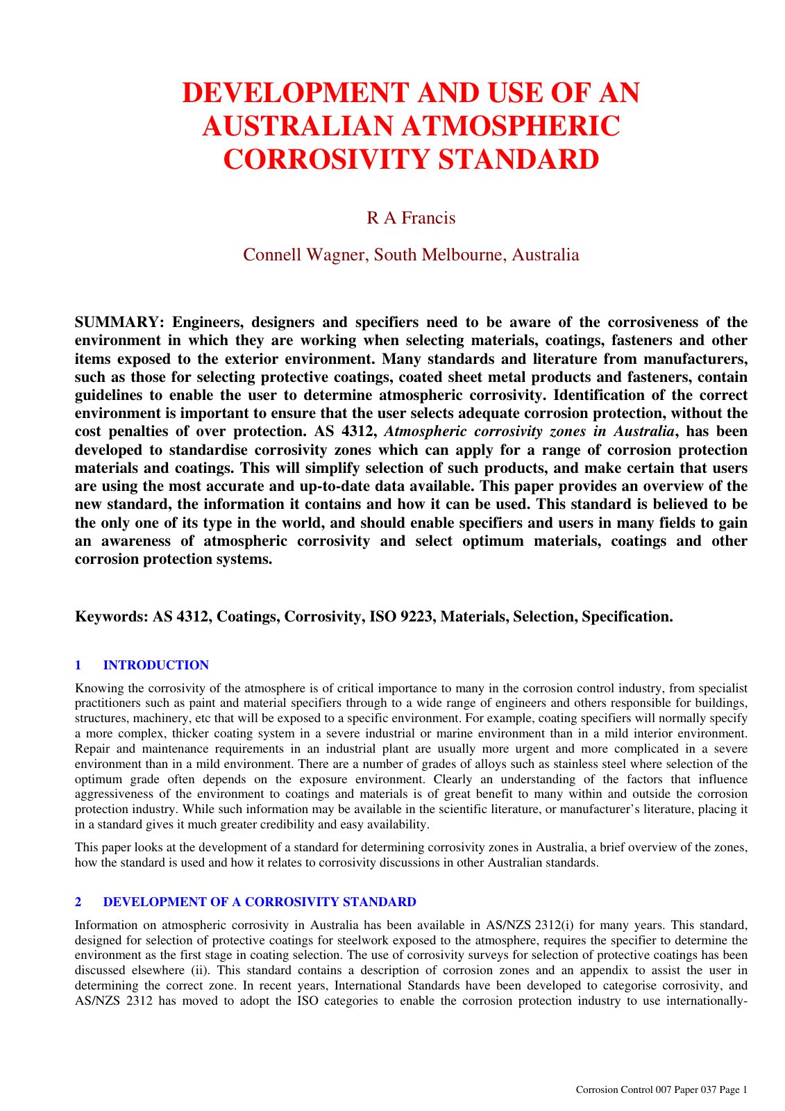 First page of Development and Use of an Australian Atm