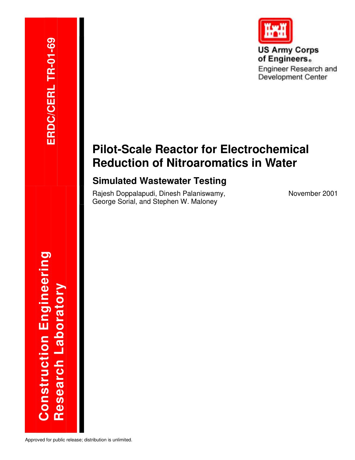 First page of Pilot Scale Reactor for Electrochemical
