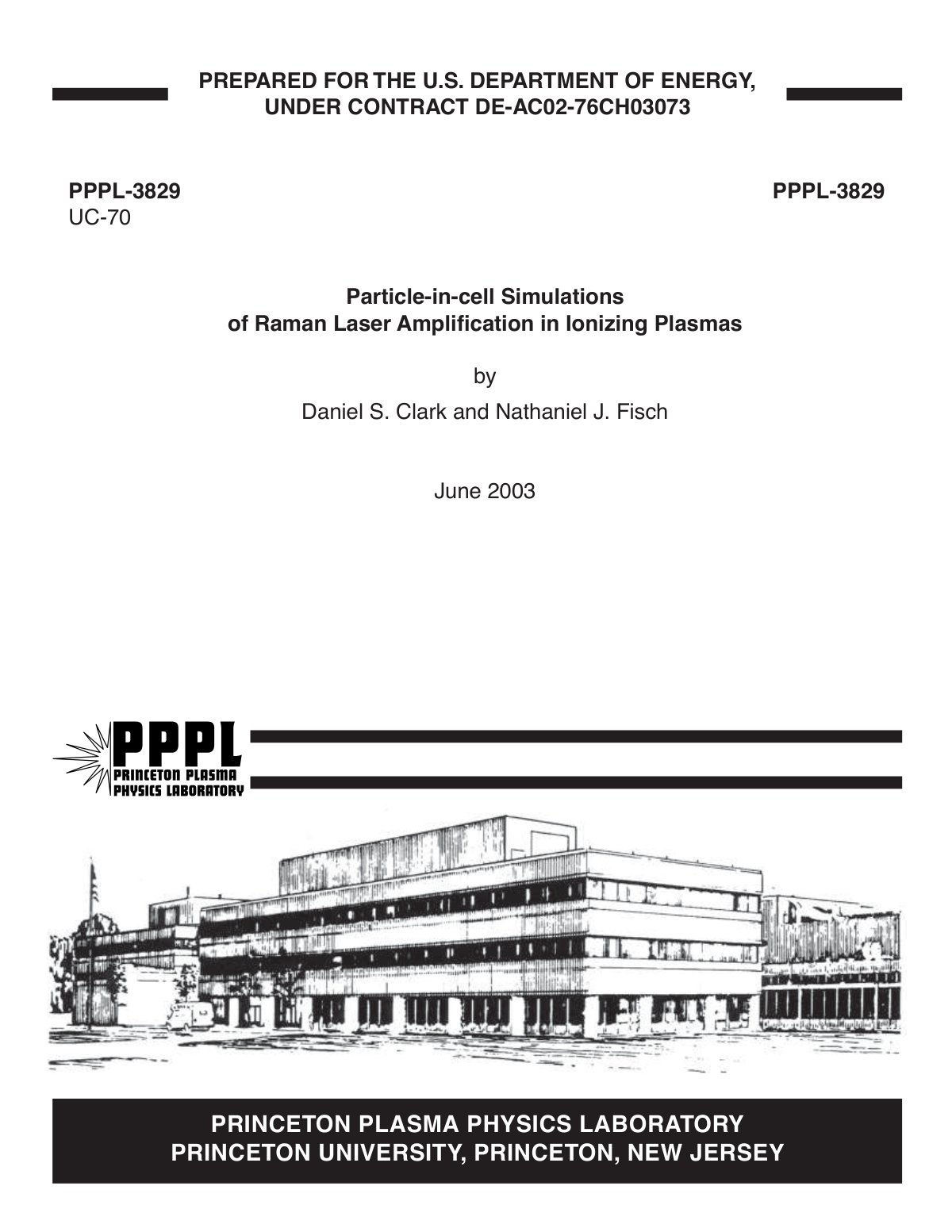 First page of Simulations of Raman laser amplification